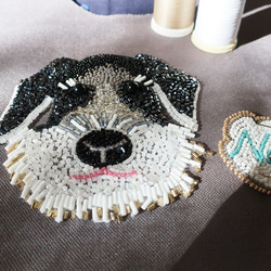 【受注製作】オーダーメイド☆オンリーワン☆愛犬ネーム入りオートクチュール刺繍・お散歩バッグ =ミニチュアシュナウザー= 3枚目の画像