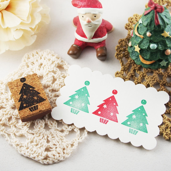 クリスマス ガーランド スタンプ 消しゴムはんこ × クリスマス ガーランド スタンプ 消しゴムはんこ × Merry Christmas