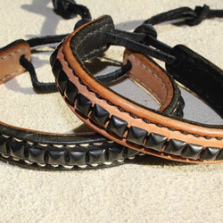 Studs Leather Bracelet 1枚目の画像