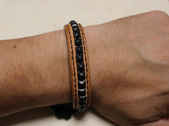 Studs Leather Bracelet 4枚目の画像