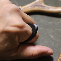 Winter Sale 20%off Leather Fang Ring Black （bsr08）定価6050円 2枚目の画像