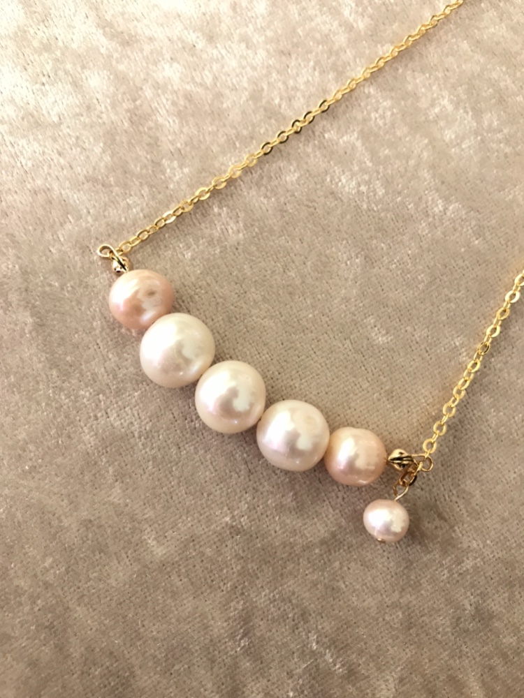 PN5【Tatsuki】Fresh Water Pearl White✖️Pale orange