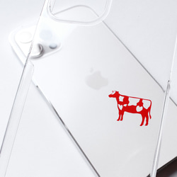 牛さんとりんご iPhoneケース ：iPhone15〜iPhone各種選択可能♪ 2枚目の画像