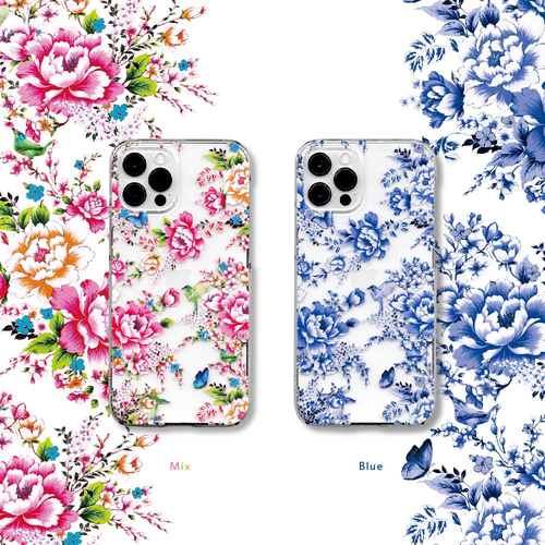 台湾花布柄 スマホケース iPhoneケース iPhone17〜 レトロ アジアン