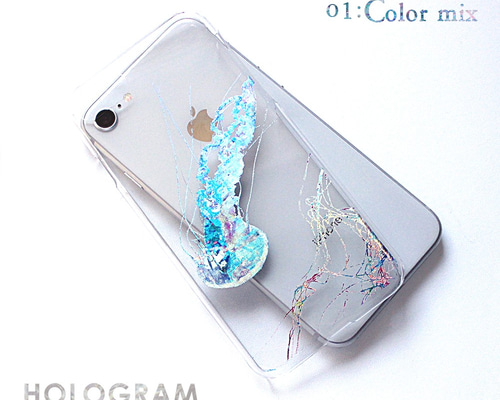 押し花スマホケース　ホログラム入り見本 1_9b818525d0dd50529baa10832737