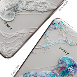 004：Jellyfish*水中をただようクラゲケース(カラーver) iPhone15〜 スマホケース 4枚目の画像