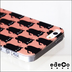 ＊edeCo＊ くろねこ-エデコのプリントケース＝：iPhone14〜iPhone各種選択可能♪ 4枚目の画像