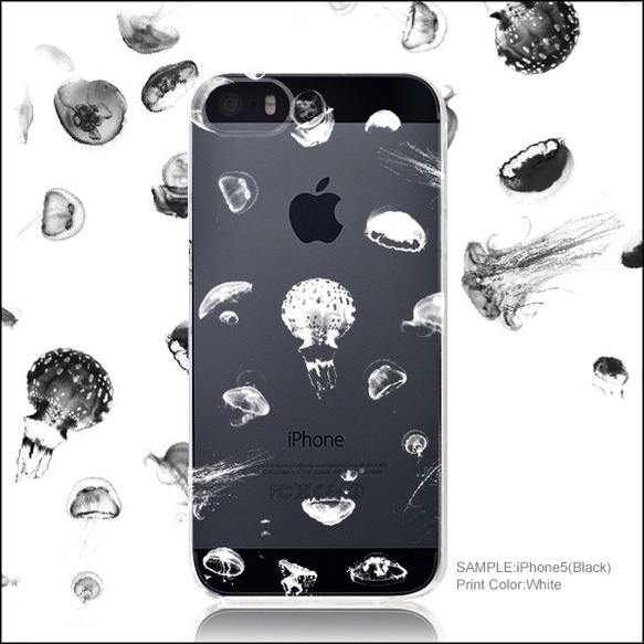 006：Jellyfish*水中をただようクラゲケース iPhone15〜 スマホケース 2枚目の画像