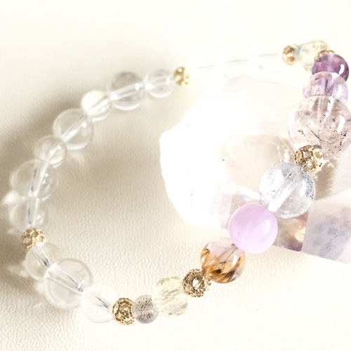 ⭐️希少⭐️虹入り高透明⭐️スモーキースーパーセブン ブレスレット パワーストーン ⭐️希少⭐️虹入り高透明⭐️スモーキースーパーセブン