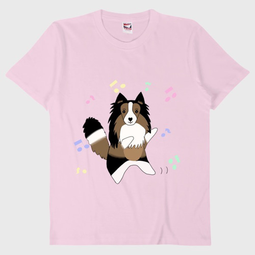 受注制作 踊るシェルティ 5.6oz Tシャツ Tシャツ わんこ 通販 9970732