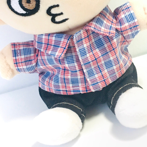 しき ちびぬい服 ぬい服 G8／ちびぬい］シャツ／チェック柄 ぬいぐるみ SHIKI☆closet 通販