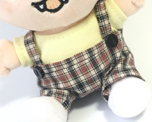 G8／ちびぬい］サスペンダー付きパンツ／チェック(ベージュ 