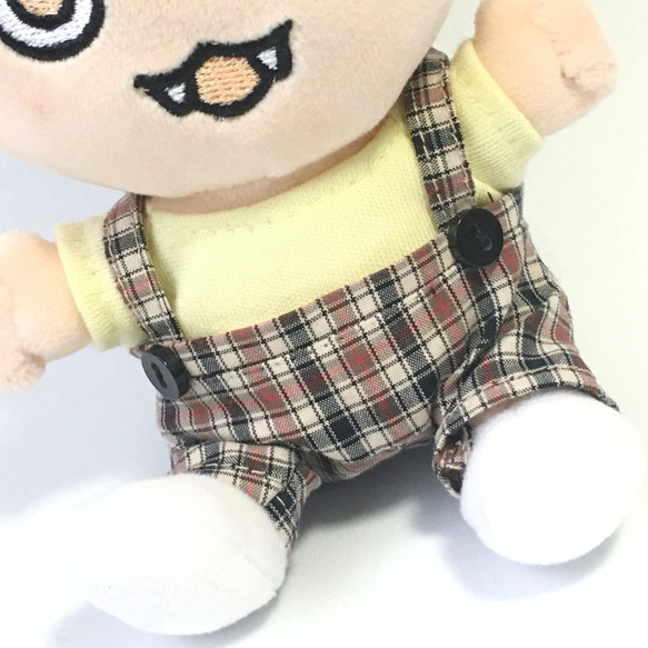 G8／ちびぬい］サスペンダー付きパンツ／チェック(ベージュ 