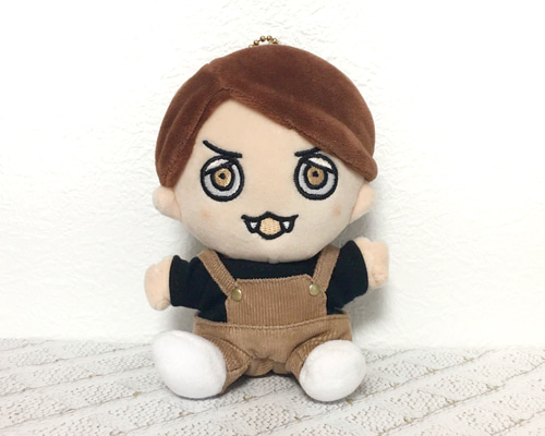 G8／ちびぬい］オーバーオール／コーデュロイ ベージュ ぬいぐるみ