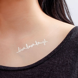Surprise Tattoos / Live Love Laugh 文字 金屬 刺青 紋身貼紙 第1張的照片