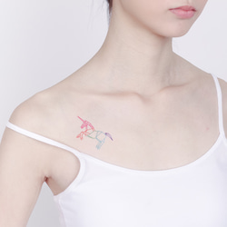 Surprise Tattoos 刺青紋身貼紙 /  摺紙幾何 獨角獸 第4張的照片