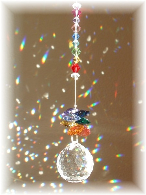 7色 スワロフスキー社製 30mm サンキャッチャー 水晶 サン