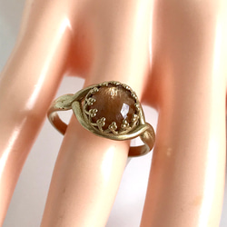 ラスト１・・ゴールデンシャインムーンストーン ring（８㎜・フリーサイズ） 5枚目の画像