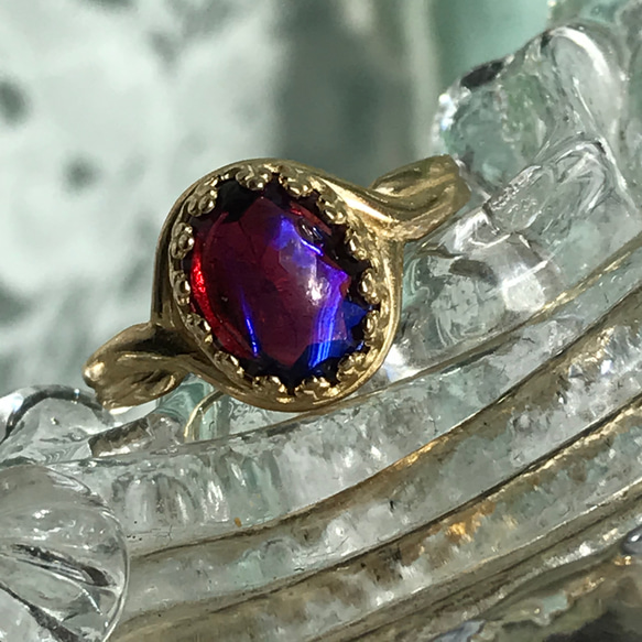 １９５０年代 紅い月・・ダークドラゴンズブレス ring(１０×８㎜・フリーサイズ) 5枚目の画像