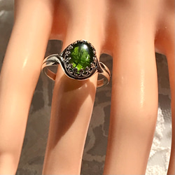 宝石質 クロムダイオプサイド ring (銀古美フリーサイズ) 4枚目の画像