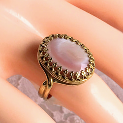 柔らかな光沢・・高品質 ピンクシェル ring（１６×１２㎜） 3枚目の画像