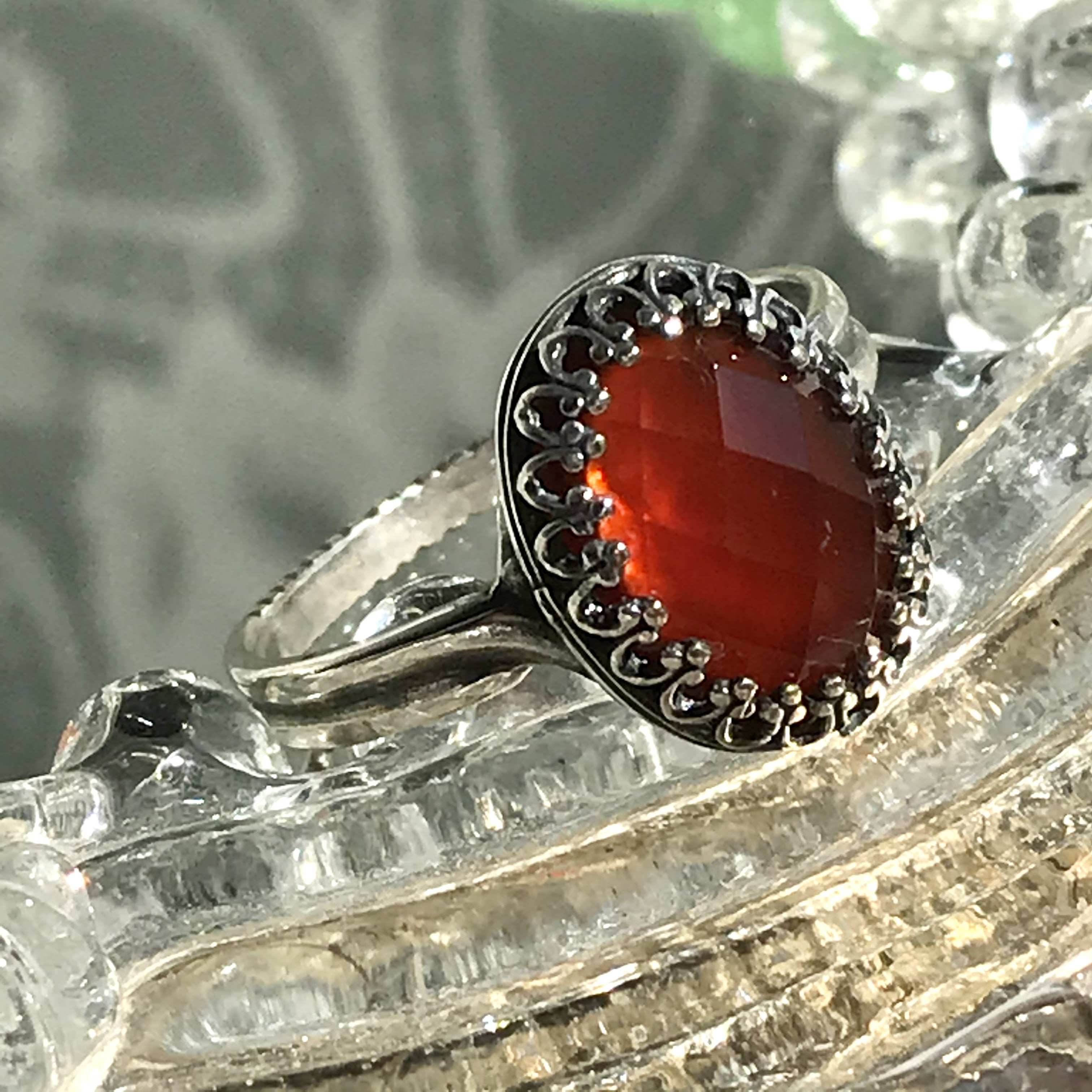 生命力の石・・レッドアゲート ring（８～２３号・SV925変更可能