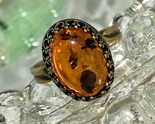 バルト海産 天然琥珀 バルティックアンバー ring（8～23号