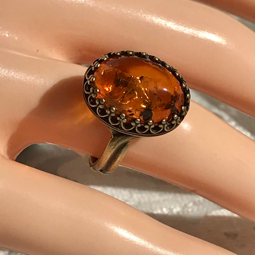バルト海産 天然琥珀 バルティックアンバー ring（8～23号