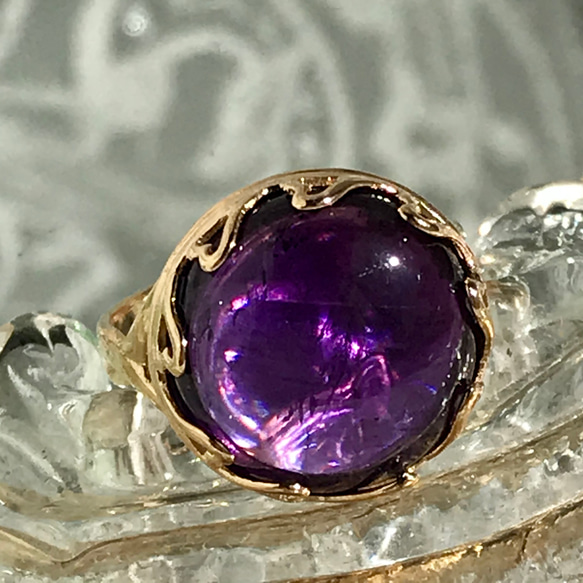 大粒の発色濃いめ・・アメジスト ring（2月の誕生石・7～17号 