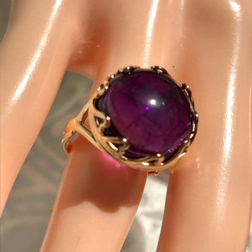 大粒の発色濃いめ・・アメジスト ring（2月の誕生石・7～17号 