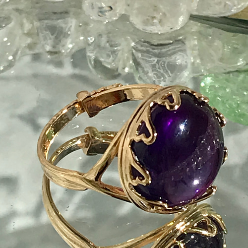 大粒の発色濃いめ・・アメジスト ring（2月の誕生石・7～17号 