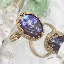 華とリーフのタンザナイト ドラゴンズブレス ring（７～１７号・ゴールド色） 1枚目の画像