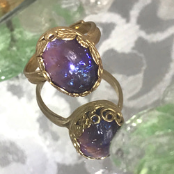 華とリーフのタンザナイト ドラゴンズブレス ring（７～１７号・ゴールド色） 4枚目の画像