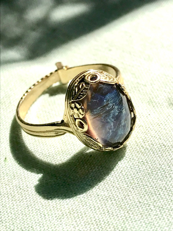 華とリーフのタンザナイト ドラゴンズブレス ring（７～１７号・ゴールド色） 5枚目の画像