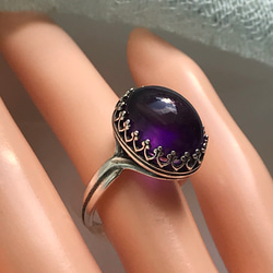 SV925 貴き深き紫色 アメジスト アンティークシルバー ring（８～２２号） 9枚目の画像