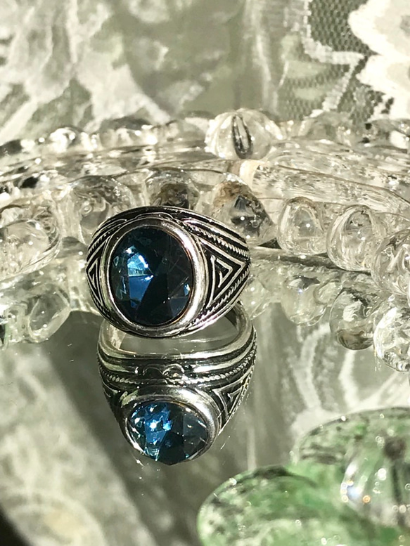 モンタナ Blue vintage スワロフ ring（１２号～２７号） 1枚目の画像