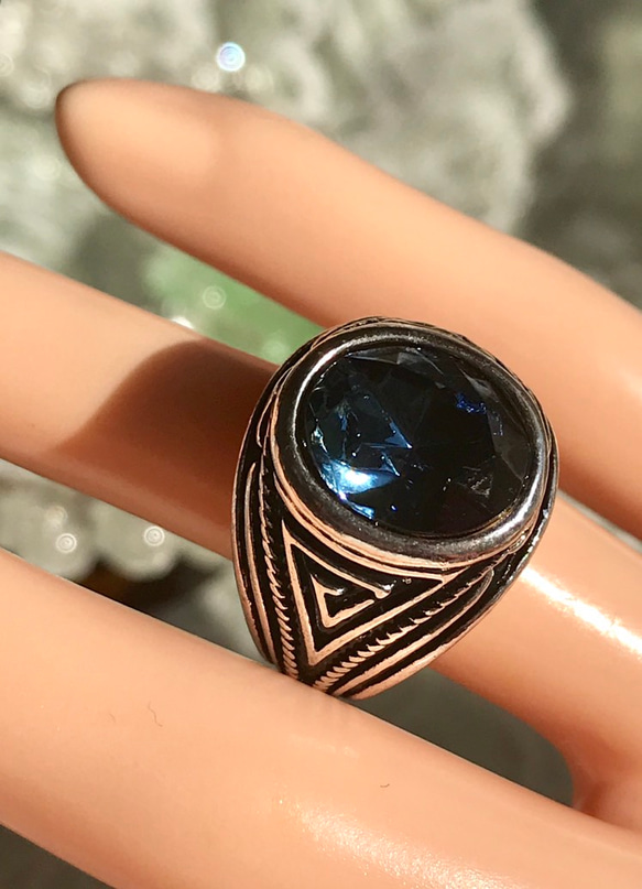 モンタナ Blue vintage スワロフ ring（１２号～２７号） 2枚目の画像