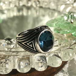 モンタナ Blue vintage スワロフ ring（１２号～２７号） 3枚目の画像
