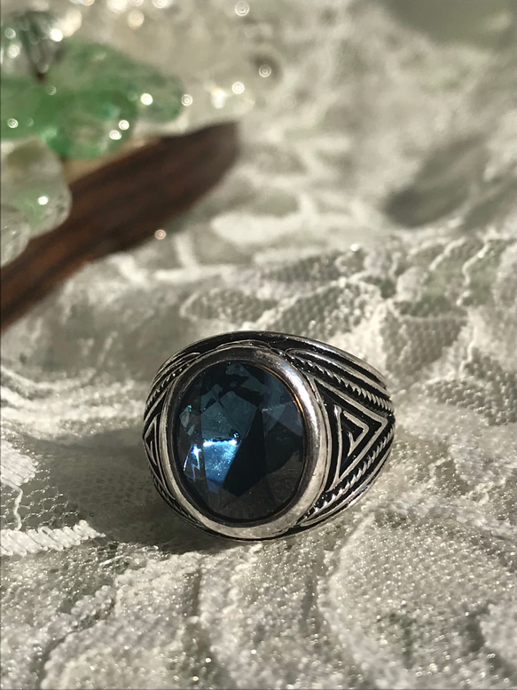 モンタナ Blue vintage スワロフ ring（１２号～２７号） 6枚目の画像