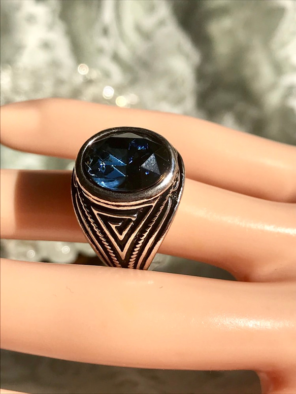 モンタナ Blue vintage スワロフ ring（１２号～２７号） 8枚目の画像