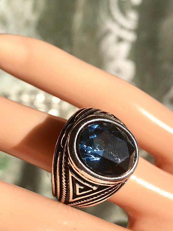 モンタナ Blue vintage スワロフ ring（１２号～２７号） 9枚目の画像