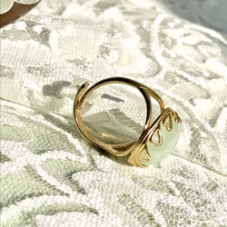 ビルマ産 翡翠 ring（heartの立て爪・フリーサイズ） 4枚目の画像