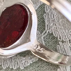 SV925・・Red foil marbled ドラゴンブレス ring（８～１８号） 5枚目の画像