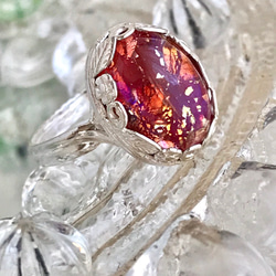 SV925・・Red foil marbled ドラゴンブレス ring（８～１８号） 7枚目の画像
