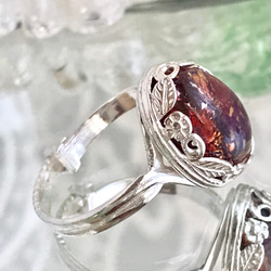 SV925・・Red foil marbled ドラゴンブレス ring（８～１８号） 8枚目の画像