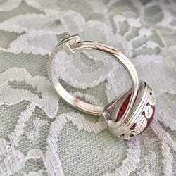 SV925・・Red foil marbled ドラゴンブレス ring（８～１８号） 9枚目の画像