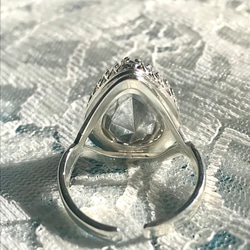 バミューダブルーの雫 vintage glass ring 7枚目の画像