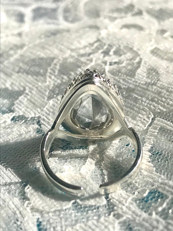 バミューダブルーの雫 vintage glass ring 7枚目の画像