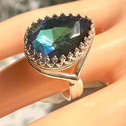 バミューダブルーの雫 vintage glass ring 9枚目の画像