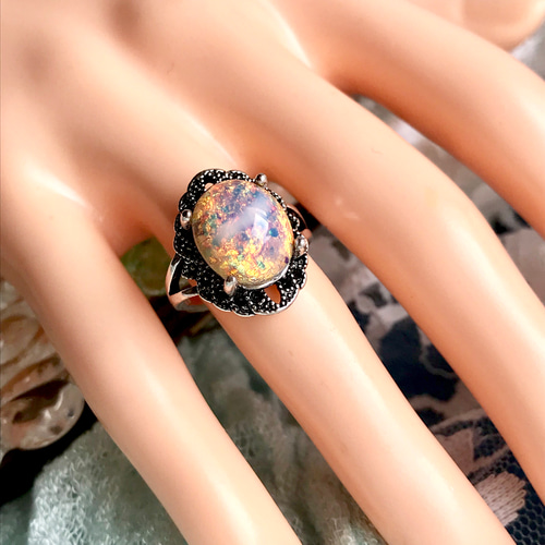 vintage オパールシルバーリング アンティーク オパールリングの通販 by ｱﾝﾃｨｰｸｼﾞｭｴﾘｰ by ｱﾋﾞﾁ